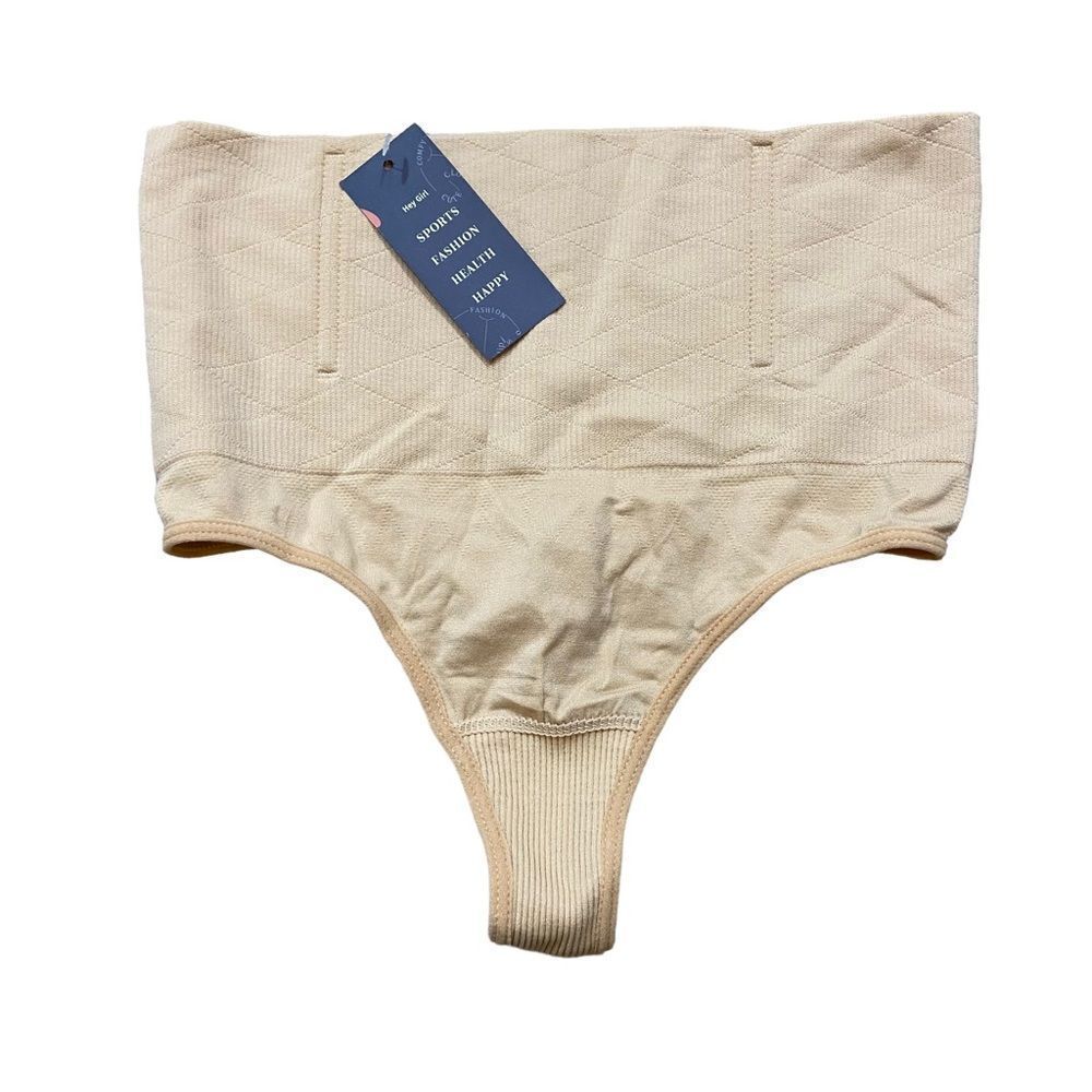 Brand New with‎ Tags Ladies Nude Tan High Waisted Thong Shaping Panties Medium